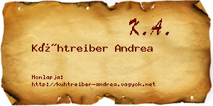 Kühtreiber Andrea névjegykártya