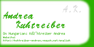 andrea kuhtreiber business card